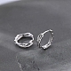 Маленькие серьги-кольца из стерлингового серебра 925 пробы с родиевым покрытием EJEW-I260-37P-6