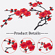 GORGECRAFT 6Pcs Plum Blossom Iron on Patches Embroidery Flower Appliques Trimming Floral Fabric Sticker Sew on Cloth Repair Patch for Jeans Clothes DIY Craft Sewing Costume Accessories Red Black Blue PATC-GF0001-07-6