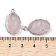 Naturelle quartz rose pendentifs ovales G-C102-07P-02-3