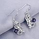 Unique Design Heart with Vine Brass Cubic Zirconia Dangle Earrings EJEW-BB03614-01A-3