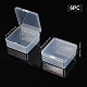 Superfindings6パック透明プラスチックビーズ収納容器蓋付きボックス8.5x8.5x3.5cm小さな正方形のプラスチックオーガナイザービーズジュエリーオフィスクラフト用収納ケース CON-WH0074-63D-2