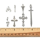 42 шт. 7 стильных подвески из сплава в готическом стиле в тибетском стиле TIBEP-FS0001-10-6