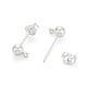 Silver Color Plated Brass Post Earring Findings X-EC593-S-3