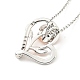 Coeur de zircon cubique clair avec collier pendentif rose NJEW-F293-01E-RG-3