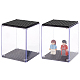 FINGERINSPIRE 2 Pcs Acrylic Stackable Model Display Case Minifigures Building Block Display Case with Black Base 3x3x4 inch Dustproof Showcase Assemble Cube Display Box for Minifigures Figure AJEW-WH0014-07B-1