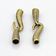 Tibetan Style Alloy S-Hook Clasps and Cord Ends PALLOY-J417-07AB-NF-2