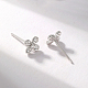 Нежные и милые серьги-гвоздики в виде цветка из серебра с цирконием QB2438-2-3