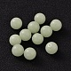 Half-hole Round Synthetic Luminous Stone Beads G-P131-10mm-08-2