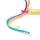 Pulsera ajustable trenzada de poliéster de color arcoíris para mujer BJEW-F454-01-2