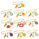 CHGCRAFT 7Pcs 7Styles Easter Safety Pin Brooch Easter Egg Rabbit Carrot Alloy Enamel Charms Safety Pin Brooch Gold Plated Iron Lapel Pins for Jewelry Accessories Easter Party Decoration JEWB-CA0001-22-1
