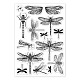 GLOBLELAND Dragonfly Clear Stamps for DIY Scrapbooking Insect Dragonfly Silicone Stamp Seals Transparent Stamps for Cards Making Photo Album Journal Home Decoration 6.3×4.33inch DIY-WH0448-0488-8