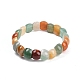 Браслеты из натуральных разноцветных бусин агата для женщин и мужчин BJEW-M049-10B-4