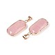 Природного розового кварца подвески G-N349-03F-G-2