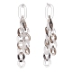 Acrylic Curb Chain Tassel Dangle Stud Earrings for Women EJEW-JE04767-02-4