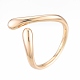 Brass Teardrop Open Cuff Ring for Women RJEW-T001-90G-3