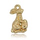 Nickel Free & Lead Free Golden Alloy Rabbit Pendants PALLOY-J219-050-NR-2