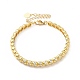 Bracelet manchette en perles de zircone cubique transparente avec fermoirs BJEW-E073-08G-1
