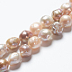 Hebras de perlas keshi de perlas barrocas naturales PEAR-Q004-37-5