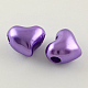 ABS Plastic Imitation Pearl Heart Beads MACR-S262-A64-1