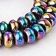 Rondelle Electroplated Non-magnetic Synthetic Hematite Beads Strands G-L368-03C-1