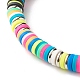 Handmade Polymer Clay Heishi Beads Stretch Bracelet BJEW-JB07308-4