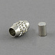Barrel Brass Grade A Rhinestone Magnetic Clasps KK-S097-P08-2