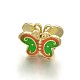 Butterfly Brass Enamel Beads KK-N0081-50C-2