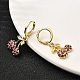 Серьги-подвески в форме вишни с микропаве из латуни и кубическими цирконами EJEW-L305-02G-3