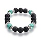 Natural Lava Rock Beads Stretch Bracelets BJEW-JB04130-01-1