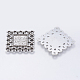 Tibetan Style Alloy Square Cabochon Connector Settings X-TIBE-2224-AS-FF-2