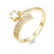 Exquisito anillo de puño con estrella de circonita cúbica RJEW-N035-056-NF-3