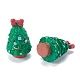 樹脂チャーム  クリスマスの日のために  クリスマスツリー  グリーン  37x23x22.5mm  穴：1mm RESI-M021-05-2