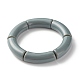 Opaque Chunky Acrylic Curved Tube Beads Stretch Bracelets for Men Women BJEW-JB07317-4