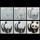 Ensemble de kit d'arts à cordes bricolage motif panda DIY-F070-05-6