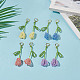 4 paire 4 couleurs de graines de tulipes tressées boucles d'oreilles pendantes à levier EJEW-TA00199-2