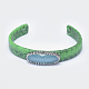 Bracelets de manchette en cuir de serpent BJEW-P079-17F-2