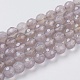 Chapelets de perles en agate grise naturelle G-G580-6mm-08-1