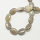 Flachen ovalen Edelstein natürlichen grauen Achat Perlen Stränge X-G-S113-04-2