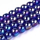 Electroplate Transparent Glass Beads Strands GLAA-T032-T8mm-AB15-1