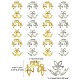 600 Uds. tapas de abalorios elegantes de hierro chapadas en 2 colores IFIN-YW0003-15-2