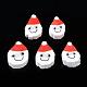 クリスマステーマ手作りポリマークレイビーズ  父のクリスマス/サンタクロース  ホワイト  11~12x8.5~10x5mm  穴：1.5mm CLAY-S091-75-2