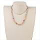 Children's Day Gift Dyed Round Wood Beaded Kids Necklaces & Stretch Bracelets Jewelry Sets SJEW-JS00857-5