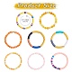 Set di 8 braccialetti elastici con perline di vetro e diaspro imperiale sintetico in 6 stili BJEW-SW00086-02-7