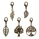 5 pièces 5 styles ensemble de décorations de pendentifs en alliage de feuilles et d'arbres d'automne HJEW-JM00825-1
