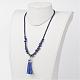 Lapis Lazuli Beads Necklaces and Bracelets Jewelry Sets SJEW-JS00906-03-5