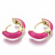 Brass Huggie Hoop Earrings EJEW-S209-01-5