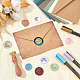 CRASPIRE Rose Wax Seal Stamp 25mm Flower Sealing Wax Stamps Retro Rosewood Handle Removable Brass Head for Wedding Invitations Envelopes Halloween Christmas Thanksgiving Gift Packing AJEW-WH0412-0007-4