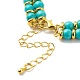Bracelet multi-rangs double ligne perlé turquoise synthétique BJEW-JB08668-5