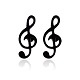 304 Musiknoten-Ohrstecker aus Edelstahl mit 316 Edelstahlstiften für Damen X-MUSI-PW0001-23EB-1