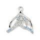 Подвески-коннекторы с изображением морских животных из латуни с паве светло-голубого цвета и прозрачного кубического циркония KK-M326-07B-P-1